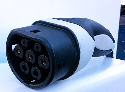 Gros plan d'une fiche de recharge Type 2